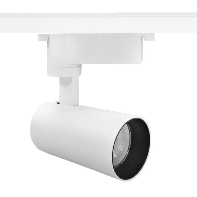 Foco metal blanco para riel monofásico Ø6x10 cm LED 12W - CEFO0018