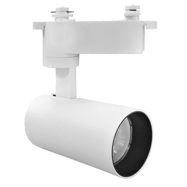 Foco metal blanco para riel monofásico Ø6x10 cm LED 12W - CEFO0018