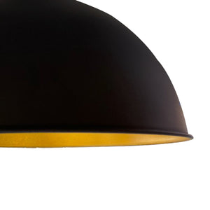 Lámpara colgante metal negro mate dorado Ø40x25 cm E27 - CELC0001