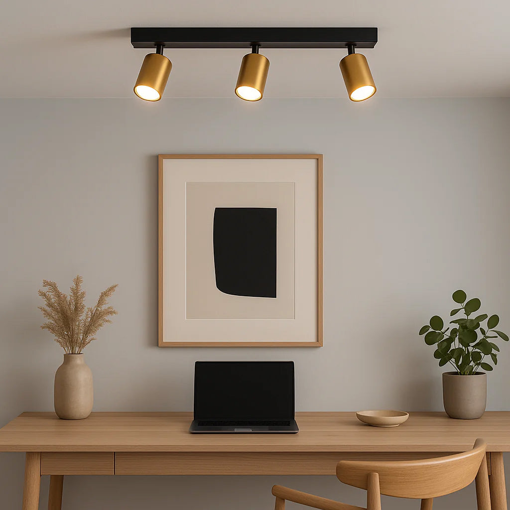 Foco aluminio negro 3 luces Bronce 47,7 cm GU10 - CERE0002