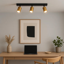 Cargar imagen en el visor de la galería, Foco aluminio negro 3 luces Bronce 47,7 cm GU10 - CERE0002
