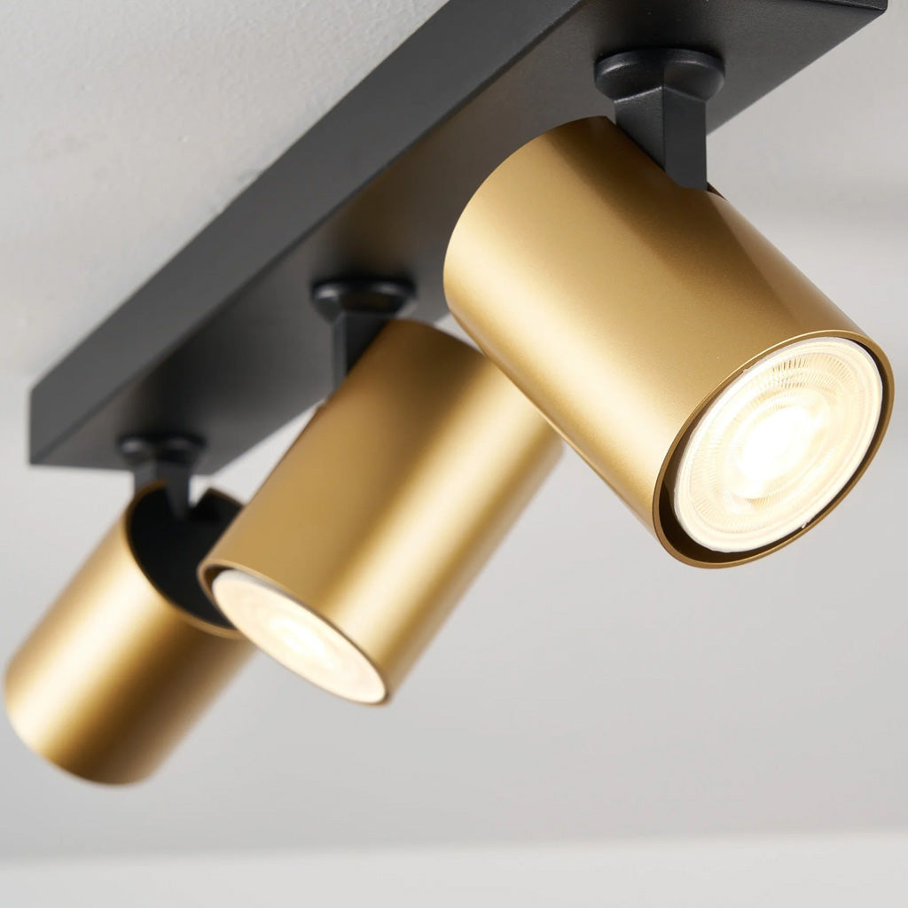 Foco aluminio negro 3 luces Bronce 47,7 cm GU10 - CERE0002