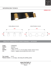Cargar imagen en el visor de la galería, Foco aluminio negro 3 luces Bronce 47,7 cm GU10 - CERE0002
