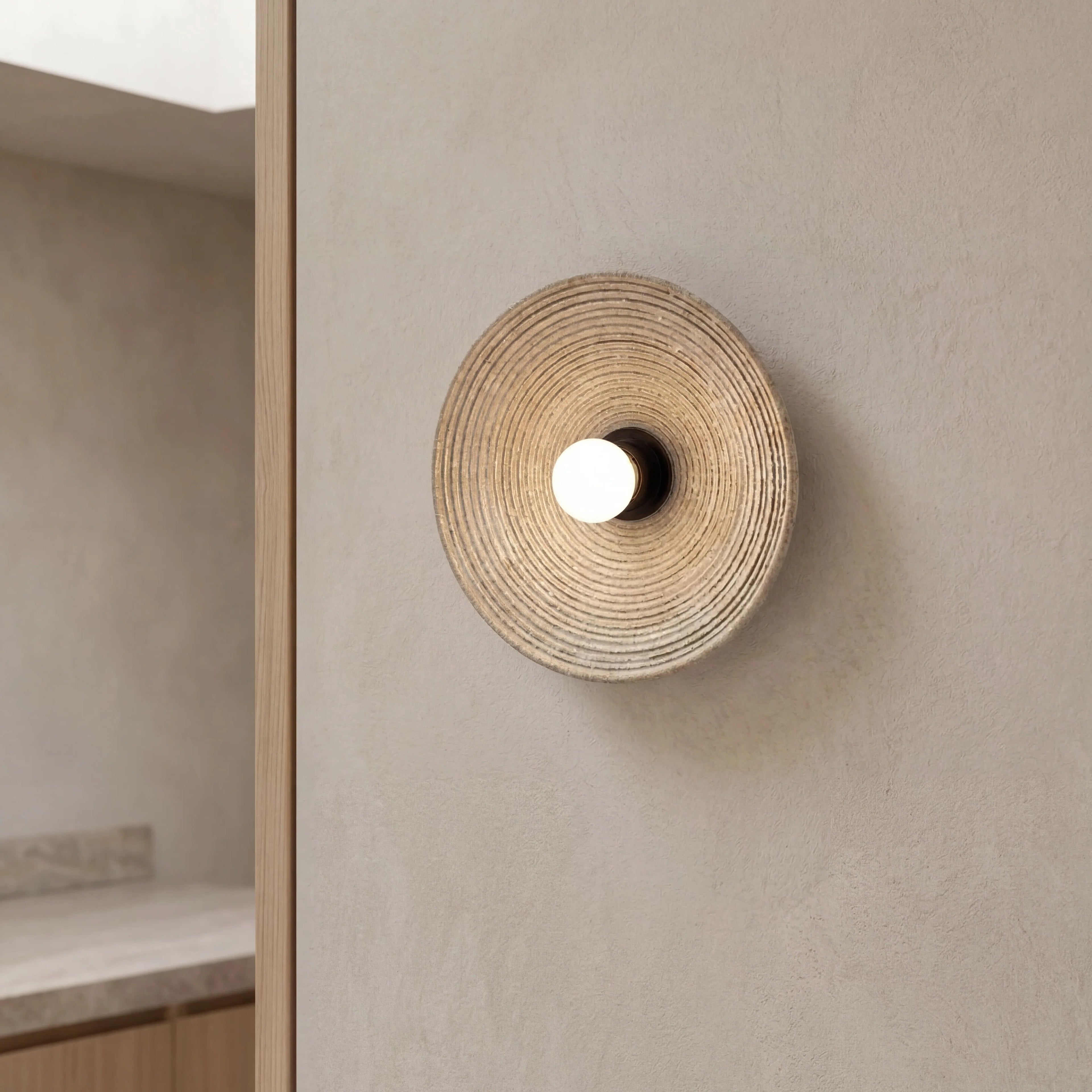 Apliqué cerámica gres blanco Ø21x11 cm E27 - A pedido - CKAP0003