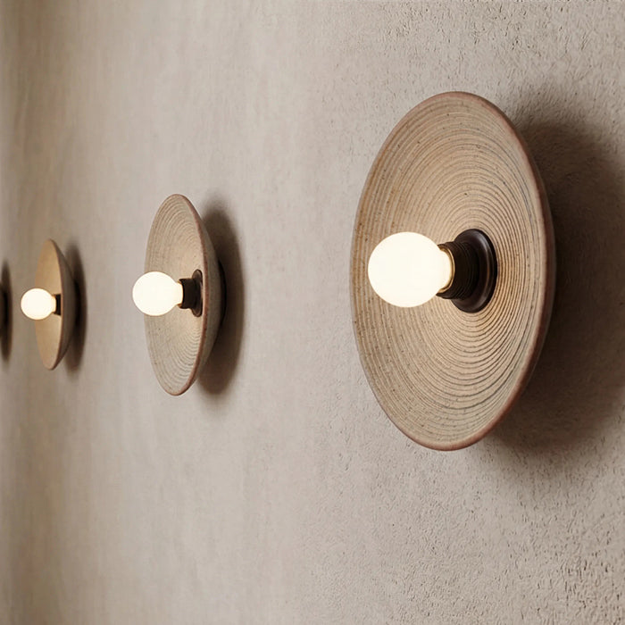 Apliqué cerámica gres ceniza Ø21x11 cm E27 - A pedido - CKAP0004