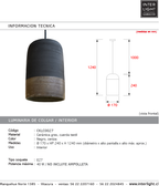 Lámpara colgante cerámica gres E27 - CKLC0027 A pedido