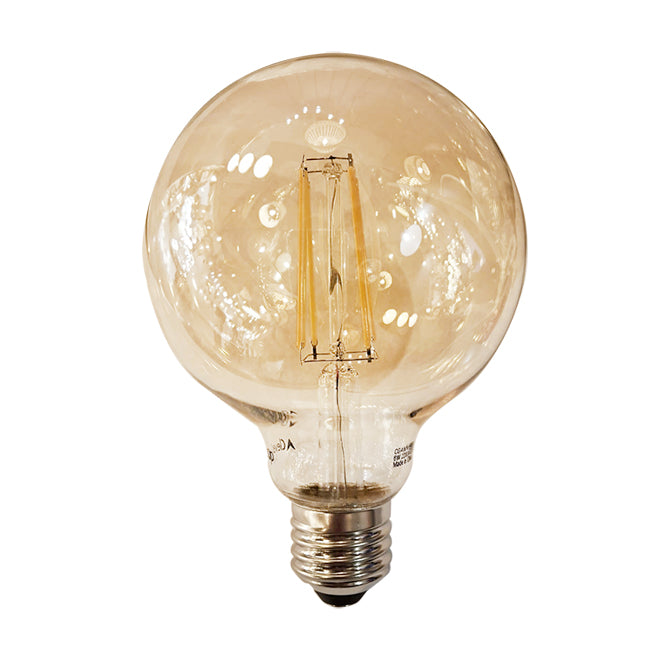 MEGABRIGHT AMPOLLETA LED G80 YELLOW GLASS E27 6W VINTAGE