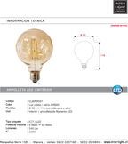Ampolleta vintage ámbar LED 6W E27 - CLAM0001