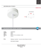 Baldequín metal blanco redondo Ø8x3 cm 1 luz - CXBD0003