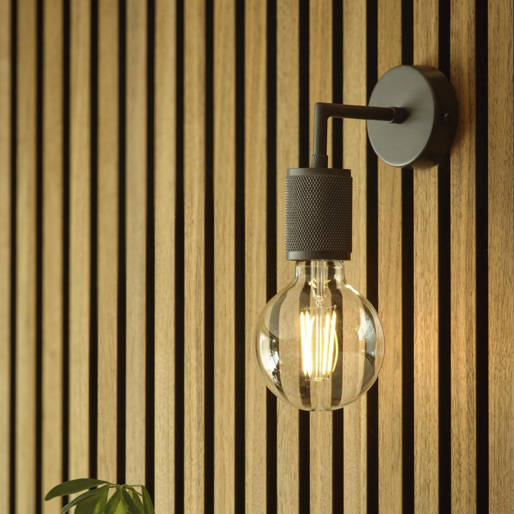 Apliqué metal gris oscuro Ø12x18 cm E27 -LGAP0085