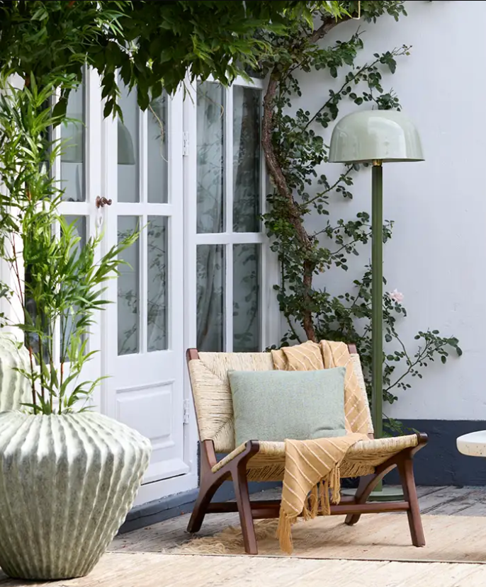 Lámpara de pie metal Ø40x155 cm verde oliva verde claro E27 - LLLP0093