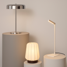 Cargar imagen en el visor de la galería, Lámpara de mesa  metal cromo Ø30x40 cm 2 luces E14 - OPLS0036
