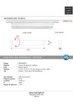 Foco riel aluminio blanco opaco 33,3x3,5x5,5 cm LED 20W - DEFO0001