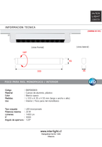 Foco riel monofásico aluminio Blanco Punto de luz 47,5x4,5 cm LED 20W - DEFO0003
