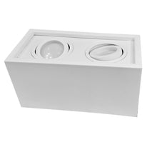 Cargar imagen en el visor de la galería, Foco sobrepuesto metal blanco 20x10x10 cm  2 luces GU10 - DEFO0005
