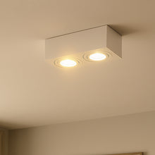 Cargar imagen en el visor de la galería, Foco sobrepuesto metal blanco 20x10x10 cm  2 luces GU10 - DEFO0005
