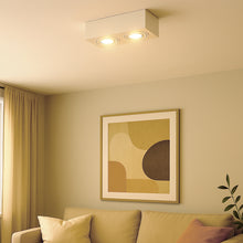 Cargar imagen en el visor de la galería, Foco sobrepuesto metal blanco 20x10x10 cm  2 luces GU10 - DEFO0005
