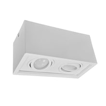 Cargar imagen en el visor de la galería, Foco sobrepuesto metal blanco 20x10x10 cm  2 luces GU10 - DEFO0005

