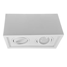 Cargar imagen en el visor de la galería, Foco sobrepuesto metal blanco 20x10x10 cm  2 luces GU10 - DEFO0005

