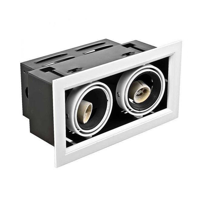 Foco embutido puzzle blanco basculante 2 luces GU10 - DLFO0003