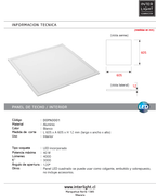Panel aluminio blanco 60,5x60,5 cm LED 40W - DOPA0001