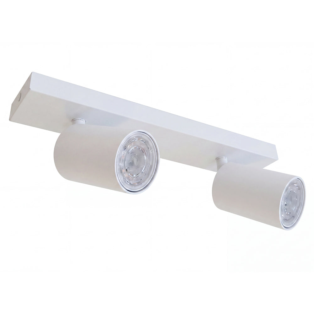 Foco dirigible aluminio blanco  2 luces GU10 -  DORE0003