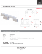 Foco dirigible aluminio blanco  2 luces GU10 -  DORE0003
