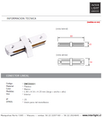 Unión lineal para riel monofásico blanco - DWCO0001