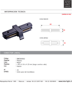 Unión lineal para riel monofásico negro - DWCO0002