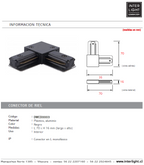 Unión tipo L para riel monofásico negro - DWCO0003