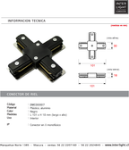 Unión tipo X para riel monofásico negro - DWCO0007