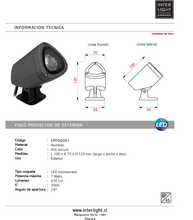 Cargar imagen en el visor de la galería, Foco aluminio gris oscuro largo pantalla 10x12 cm alto LED 7W - EPFO0001
