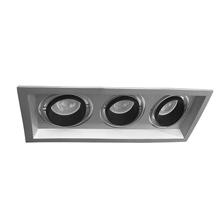 Foco embutido puzzle triple gris GU10 - EVFO0059