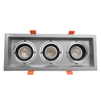 Foco embutido puzzle triple gris GU10 - EVFO0059
