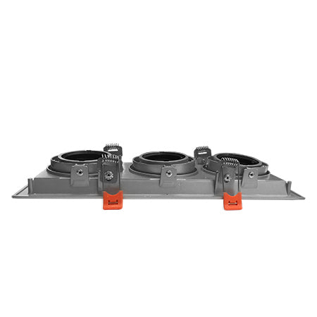 Foco embutido puzzle triple gris GU10 - EVFO0059