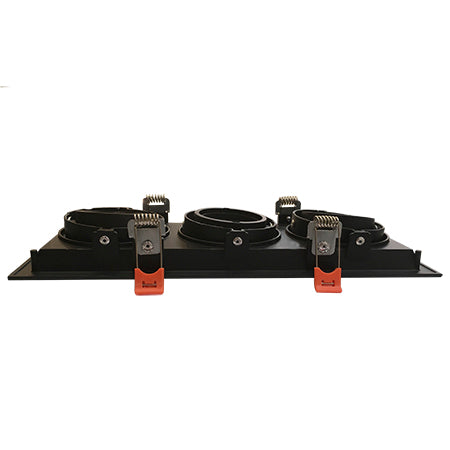 Foco embutido puzzle triple negro GU10 - EVFO0060