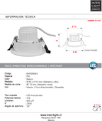 Foco embutido blanco dimeable LED 9W 2600K- EVFO0065