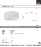 Foco sobrepuesto aluminio blanco interior Ø12x4,5 cm LED 10W - EVPL0007