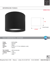 Cargar imagen en el visor de la galería, Plafón negro dimeable LED 14W - EVPL0008
