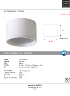 Plafón aluminio balnco Ø16 x 11,5 cm 25W - EVPL0009