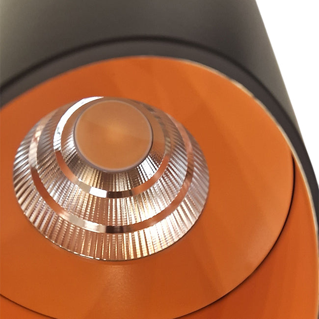 Foco sobrepuesto negro interior naranjo LED 13W 3000K-  FLFO0001