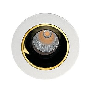 Foco embutido retraído metal blanco interior dorado Ø 7,2 cm LED 9.3W - FLFO0023