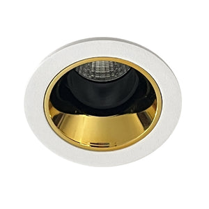 Foco embutido retraído metal blanco interior dorado Ø 9,2 cm LED 15W - FLFO0022