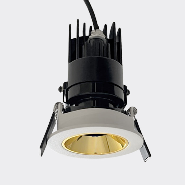 Foco embutido retraído metal blanco interior dorado Ø 7,2 cm LED 9.3W - FLFO0023