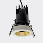 Foco embutido retraído metal blanco interior dorado Ø 7,2 cm LED 9.3W - FLFO0023
