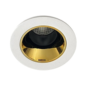 Foco embutido retraído metal blanco interior dorado Ø 7,2 cm LED 9.3W - FLFO0023