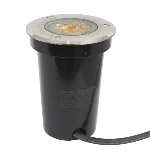 Foco embutido policarbonato y acero inoxidable plata Ø8x12 cm GU10 - GLFO0019