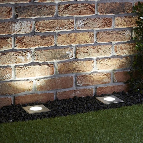 Foco embutido policarbonato y acero inoxidable plata 8x8 cm GU10 - GLFO0020