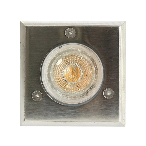 Foco embutido policarbonato y acero inoxidable plata 8x8 cm GU10 - GLFO0020