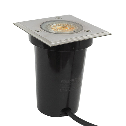Foco embutido policarbonato y acero inoxidable plata 8x8 cm GU10 - GLFO0020